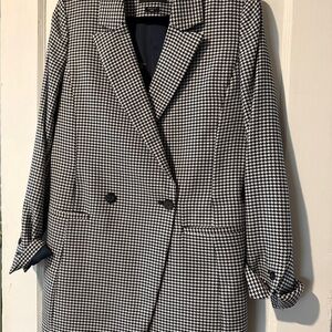 Wildfang Women's Black and White Houndstooth Blazer